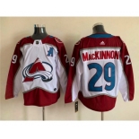 Men's Colorado Avalanche #29 Nathan MacKinnon With A Ptach White Stitched Jersey