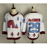 Men's Colorado Avalanche #29 Nathan MacKinnonr Authentic White Away 2021 New Hockey Jersey