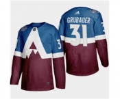 Men's Colorado Avalanche #31 Philipp Grubauer 2020 Stadium Series Burgundy Stitched Hockey Jersey