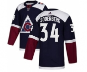 Men's Colorado Avalanche #34 Carl Soderberg Navy Alternate Stitched Hockey Jersey