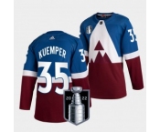 Men's Colorado Avalanche ##35 Darcy Kuemper Blue 2022 Stanley Cup Final Patch Adidas Stitched NHL Jersey