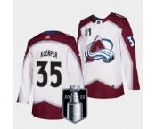 Men's Colorado Avalanche #35 Darcy Kuemper White 2022 Stanley Cup Final Patch Adidas Stitched NHL Jersey