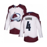 Men's Colorado Avalanche #4 Tyson Barrie White Road Stitched Hockey Jersey