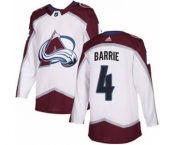 Men's Colorado Avalanche #4 Tyson Barrie White Road Stitched Hockey Jersey