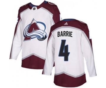 Men's Colorado Avalanche #4 Tyson Barrie White Road Stitched Hockey Jersey