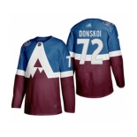 Men's Colorado Avalanche #72 Joonas Donskoi 2020 Stadium Series Burgundy Stitched Hockey Jersey