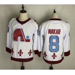 Men's Colorado Avalanche #8 Cale Makar Authentic White Away 2021 New Hockey Jersey