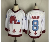 Men's Colorado Avalanche #8 Cale Makar Authentic White Away 2021 New Hockey Jersey