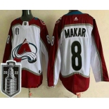 Men's Colorado Avalanche #8 Cale Makar White 2022 Stanley Cup Stitched Jersey