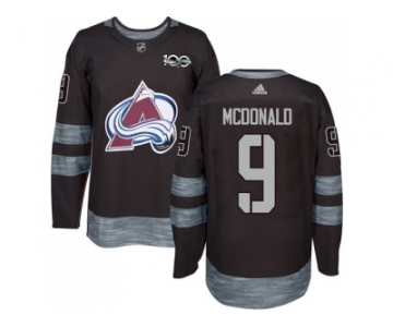 Men's Colorado Avalanche #9 Lanny McDonald Black 1917-2017 100th Anniversary Stitched NHL Jersey