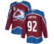 Men's Colorado Avalanche #92 Gabriel Landeskog 2022 Burgundy Stanley Cup Final Patch Stitched Jersey