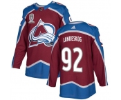 Men's Colorado Avalanche #92 Gabriel Landeskog 2022 Stanley Cup Champions Patch Stitched Jersey