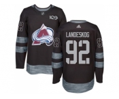 Men's Colorado Avalanche #92 Gabriel Landeskog Black 1917-2017 100th Anniversary Stitched NHL Jersey