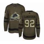 Men's Colorado Avalanche #92 Gabriel Landeskog Green Salute to Service Stitched NHL Adidas Jersey