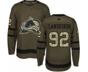 Men's Colorado Avalanche #92 Gabriel Landeskog Green Salute to Service Stitched NHL Adidas Jersey