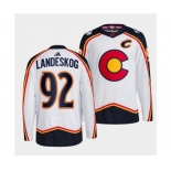 Men's Colorado Avalanche #92 Gabriel Landeskog White 2022-23 Reverse Retro Stitched Jersey