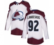 Men's Colorado Avalanche #92 Gabriel Landeskog White Road Stitched Hockey Jersey