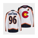 Men's Colorado Avalanche #96 Mikko Rantanen White 2022-23 Reverse Retro Stitched Jersey