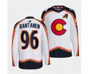 Men's Colorado Avalanche #96 Mikko Rantanen White 2022-23 Reverse Retro Stitched Jersey