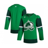 Men's Colorado Avalanche Blank 2020 St. Patrick's Day Stitched Hockey Jersey Green