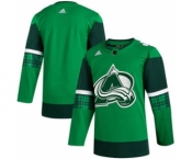 Men's Colorado Avalanche Blank 2020 St. Patrick's Day Stitched Hockey Jersey Green