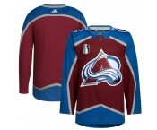 Men's Colorado Avalanche Blank 2022 Burgundy Stanley Cup Final Patch Stitched Jersey