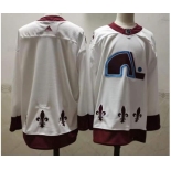 Men's Colorado Avalanche Blank White 2021 Retro Stitched NHL Jersey