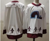 Men's Colorado Avalanche Blank White 2021 Retro Stitched NHL Jersey