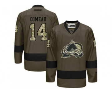 Men's Reebok Colorado Avalanche #14 Blake Comeau Authentic Green Salute to Service NHL Jersey