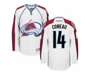 Men's Reebok Colorado Avalanche #14 Blake Comeau Authentic White Away NHL Jersey