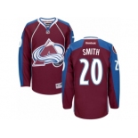 Men's Reebok Colorado Avalanche #20 Ben Smith Authentic Burgundy Red Home NHL Jersey