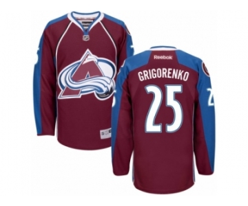 Men's Reebok Colorado Avalanche #25 Mikhail Grigorenko Authentic Burgundy Red Home NHL Jersey