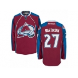 Men's Reebok Colorado Avalanche #27 Andreas Martinsen Authentic Burgundy Red Home NHL Jersey