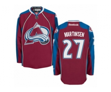 Men's Reebok Colorado Avalanche #27 Andreas Martinsen Authentic Burgundy Red Home NHL Jersey