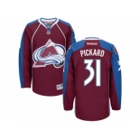 Men's Reebok Colorado Avalanche #31 Calvin Pickard Authentic Burgundy Red Home NHL Jersey