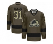 Men's Reebok Colorado Avalanche #31 Calvin Pickard Authentic Green Salute to Service NHL Jersey