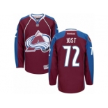 Men's Reebok Colorado Avalanche #72 Tyson Jost Authentic Burgundy Red Home NHL Jersey