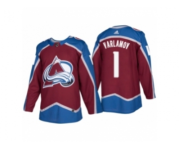 Men's adidas Colorado Avalanche #1 Semyon Varlamov 2017-2018 Season Home Jersey