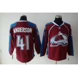 nhl colorado avalanche #41 anderson (red blue)