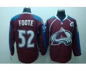 nhl colorado avalanche #52 foote (red blue)