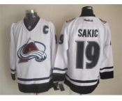 nhl jerseys colorado avalanche #19 joe sakic white-black