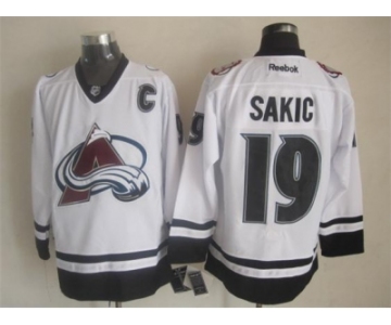 nhl jerseys colorado avalanche #19 joe sakic white-black