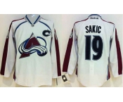 nhl jerseys colorado avalanche #19 sakic white[patch C]