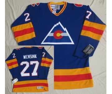 nhl jerseys colorado avalanche #27 wensink blue(ccm throwback)