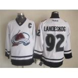 nhl jerseys colorado avalanche #92 gabriel landeskog white-black