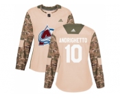 Women Adidas Colorado Avalanche #10 Sven Andrighetto Camo Authentic 2017 Veterans Day Stitched NHL Jersey