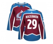 Women Adidas Colorado Avalanche #29 Nathan MacKinnon Burgundy Home Authentic Stitched NHL Jersey