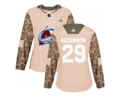 Women Adidas Colorado Avalanche #29 Nathan MacKinnon Camo Authentic 2017 Veterans Day Stitched NHL Jersey