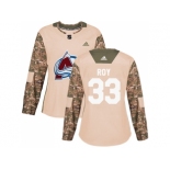 Women Adidas Colorado Avalanche #33 Patrick Roy Camo Authentic 2017 Veterans Day Stitched NHL Jersey