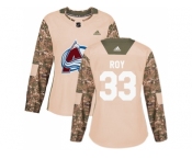 Women Adidas Colorado Avalanche #33 Patrick Roy Camo Authentic 2017 Veterans Day Stitched NHL Jersey